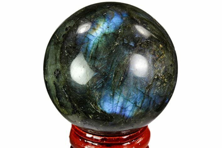 Flashy, Polished Labradorite Sphere - Great Color Play #105761